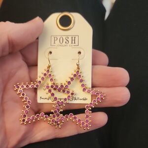 Posh Gold and Purple Star Earrings